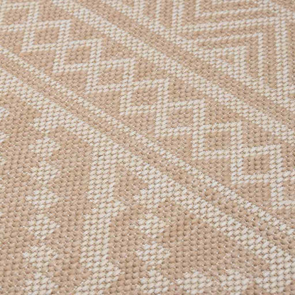 Outdoor Flatweave Rug 100x200 cm Brown Stripes