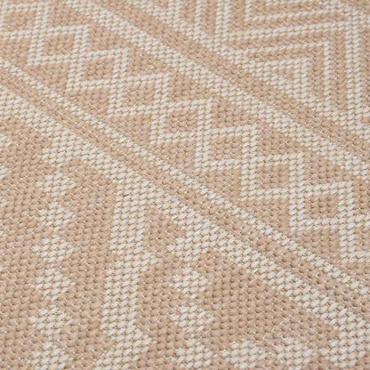 Outdoor Flatweave Rug 100x200 cm Brown Stripes