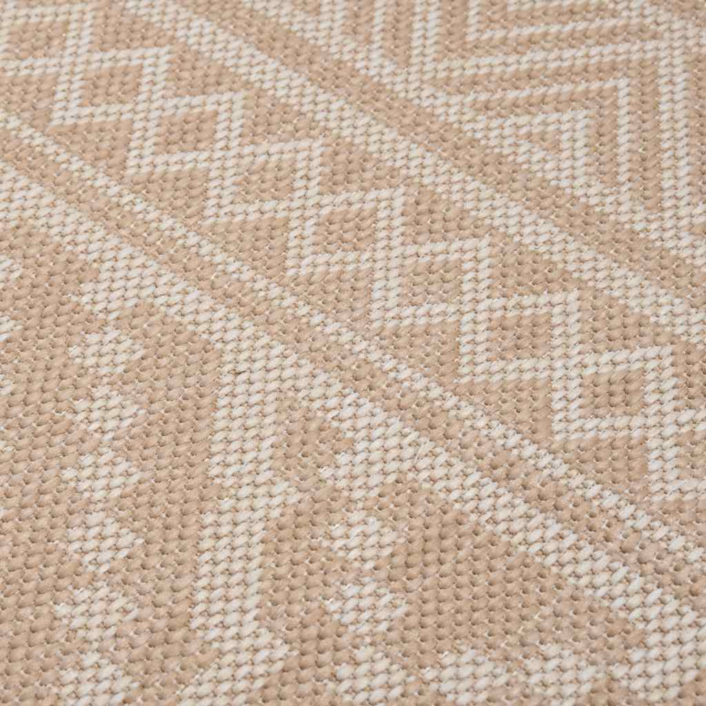 Outdoor Flatweave Rug 140x200 cm Brown Stripes