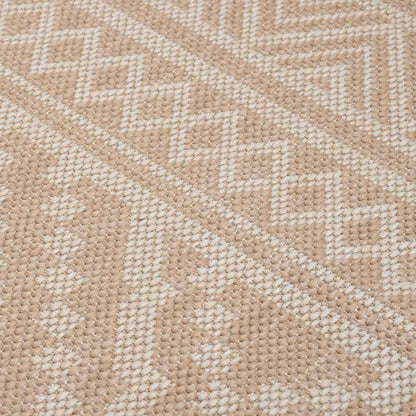 Outdoor Flatweave Rug 140x200 cm Brown Stripes
