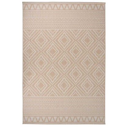 Outdoor Flatweave Rug 160x230 cm Brown Stripes