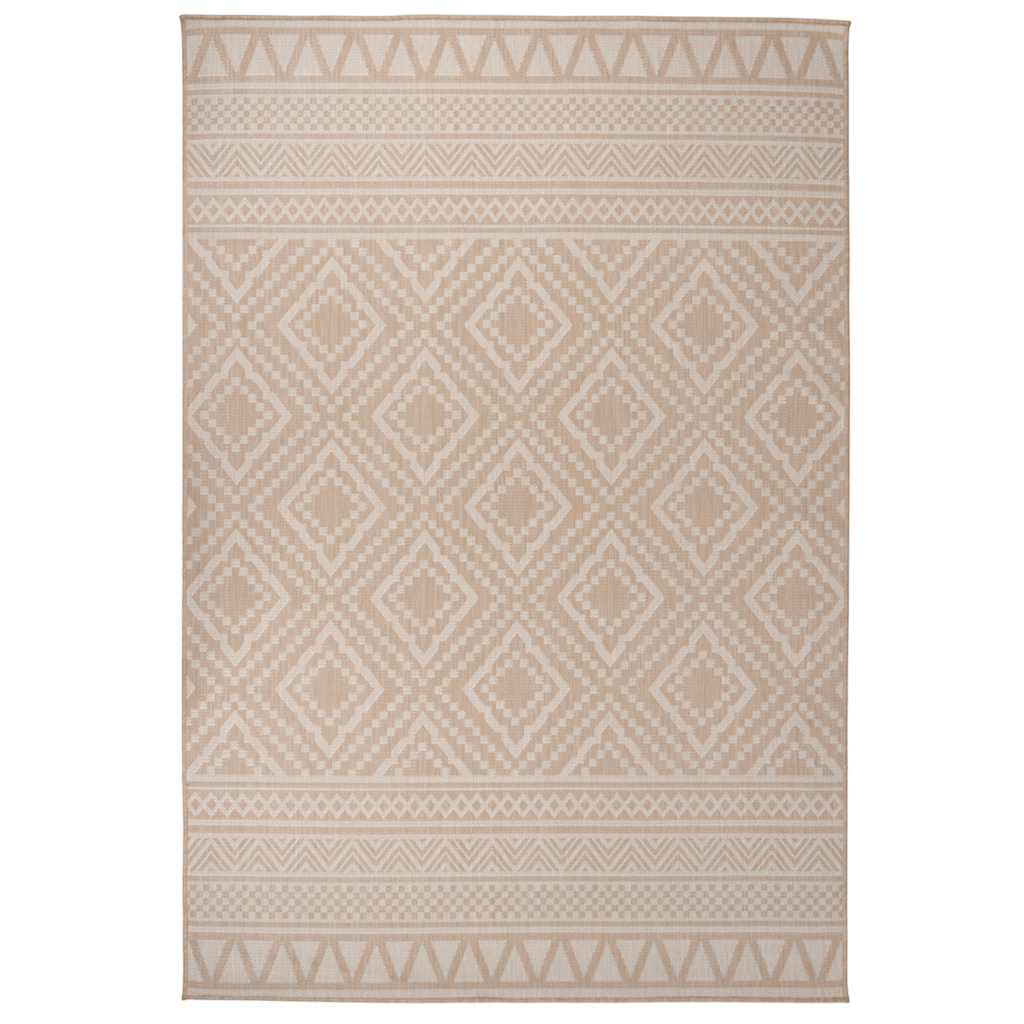 340867 vidaXL Outdoor Flatweave Rug 160x230 cm Brown Stripes