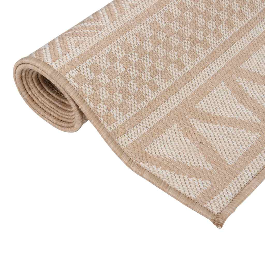 340867 vidaXL Outdoor Flatweave Rug 160x230 cm Brown Stripes