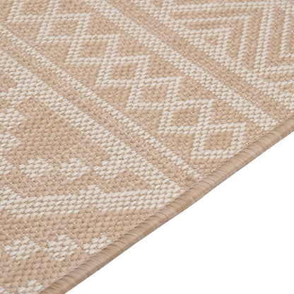 Outdoor Flatweave Rug 160x230 cm Brown Stripes