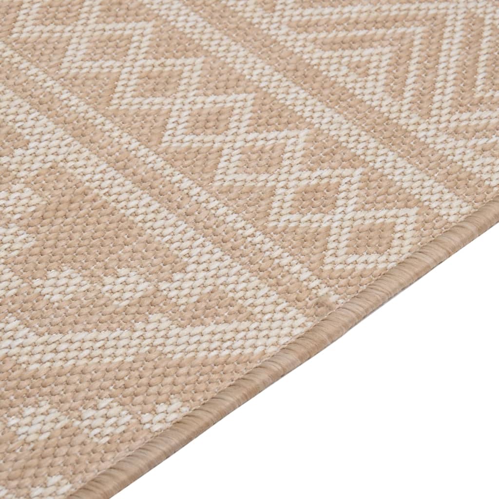 340867 vidaXL Outdoor Flatweave Rug 160x230 cm Brown Stripes