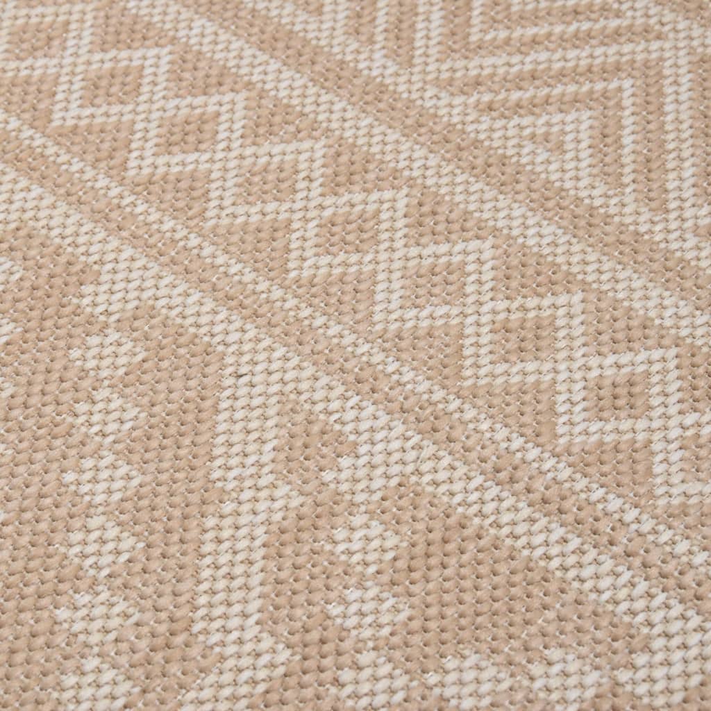 340867 vidaXL Outdoor Flatweave Rug 160x230 cm Brown Stripes