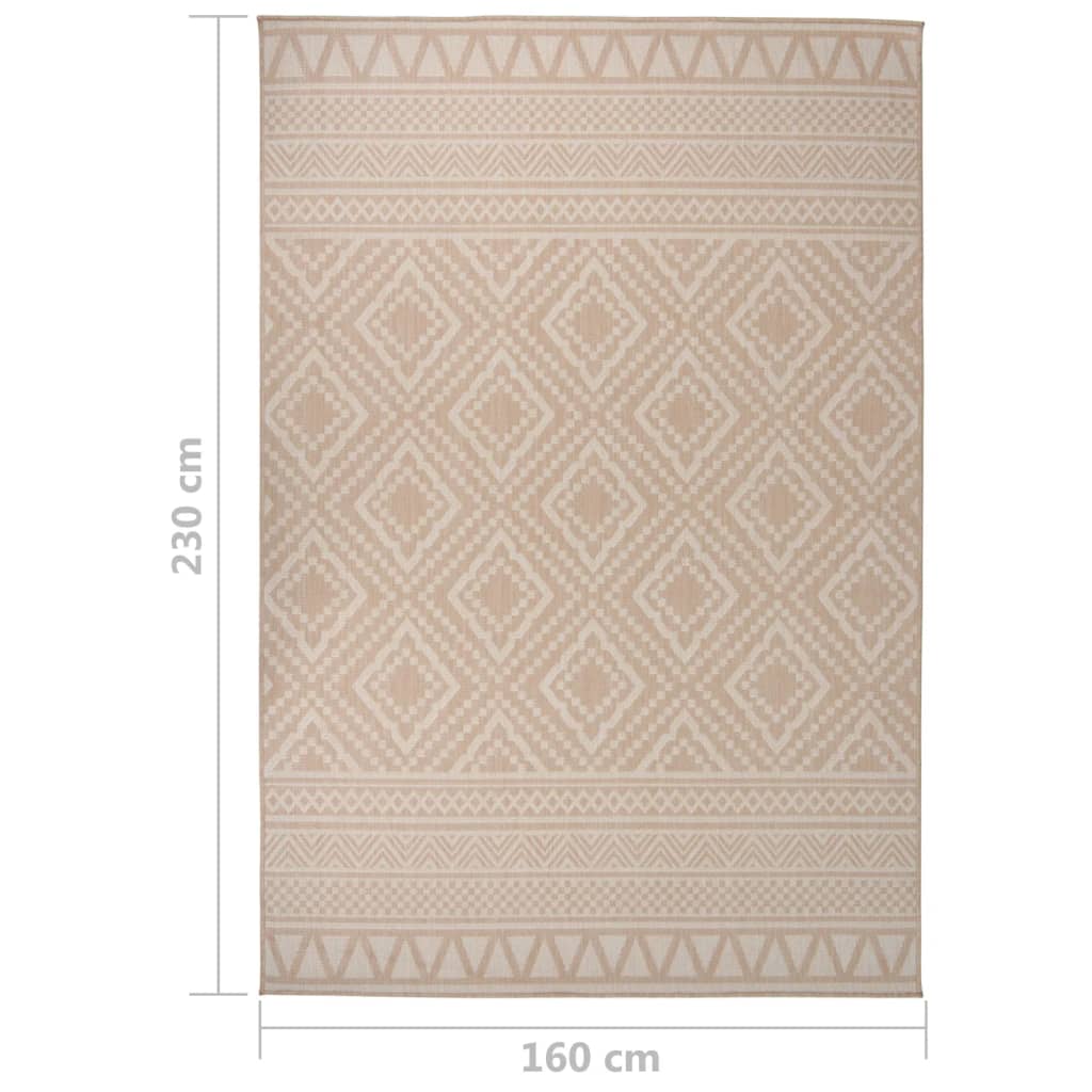 340867 vidaXL Outdoor Flatweave Rug 160x230 cm Brown Stripes