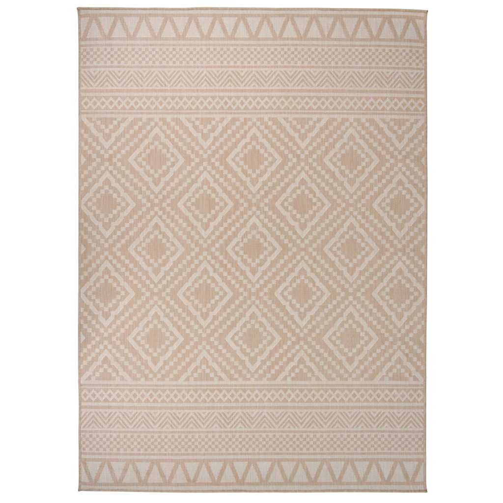 Outdoor Flatweave Rug 200x280 cm Brown Stripes