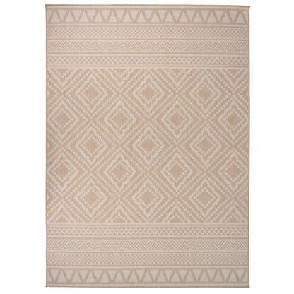 Outdoor Flatweave Rug 200x280 cm Brown Stripes