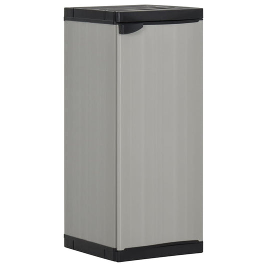 Garden Storage Cabinet | Grey and Black | PVC and Polypropylene | Compact