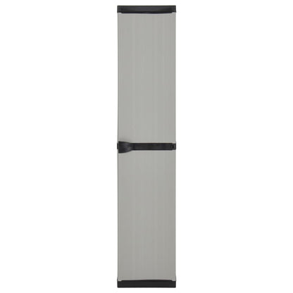 Garden Storage Cabinet with 3 Shelves Grey & Black 34x40x168 cm