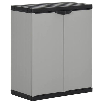 340987 vidaXL Garden Waste Cabinet Grey and Black 68x40x85 cm PP