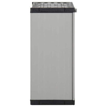 340987 vidaXL Garden Waste Cabinet Grey and Black 68x40x85 cm PP