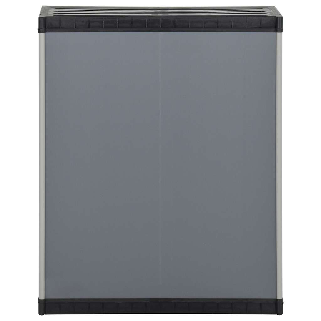 340987 vidaXL Garden Waste Cabinet Grey and Black 68x40x85 cm PP