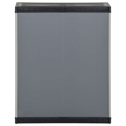 340987 vidaXL Garden Waste Cabinet Grey and Black 68x40x85 cm PP