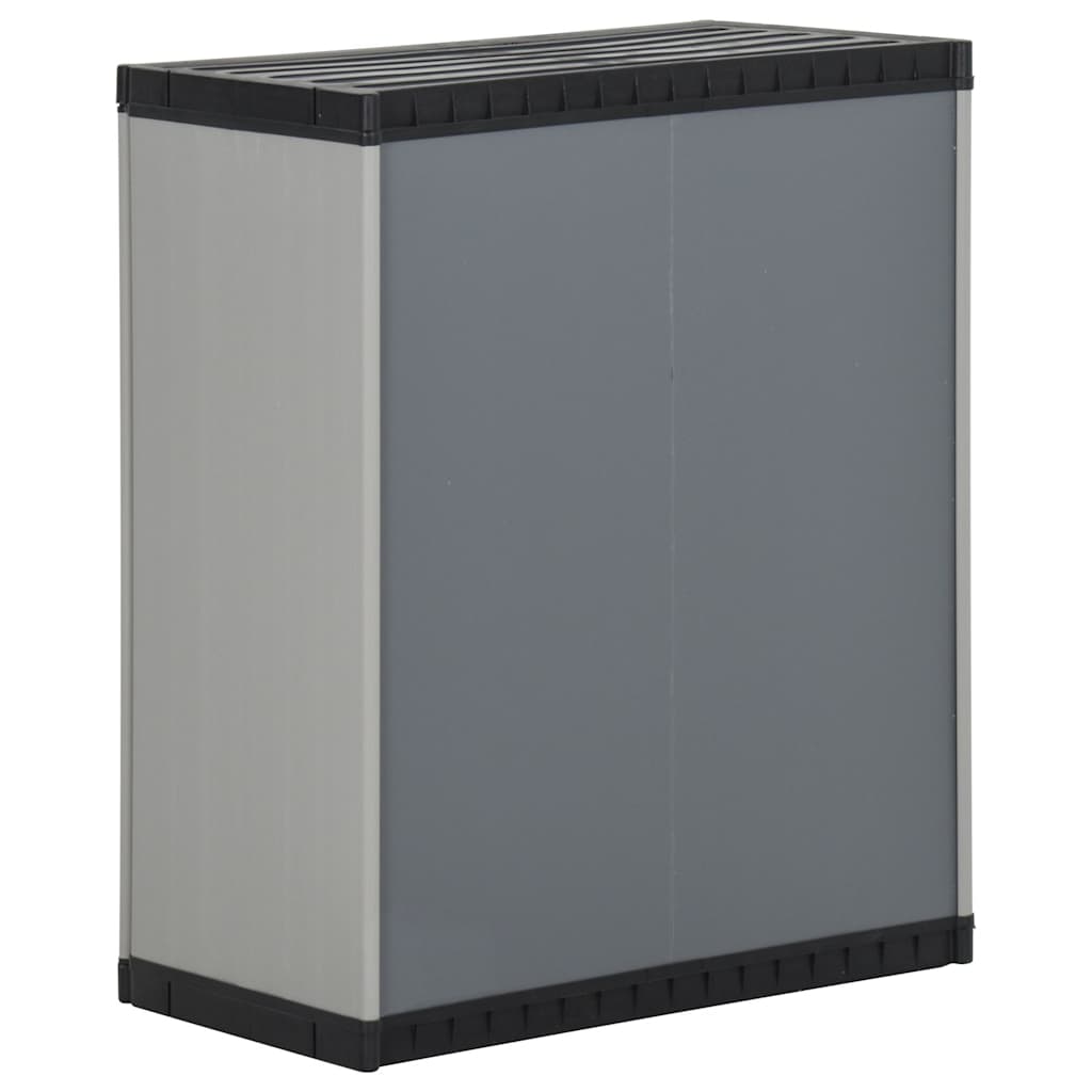340987 vidaXL Garden Waste Cabinet Grey and Black 68x40x85 cm PP