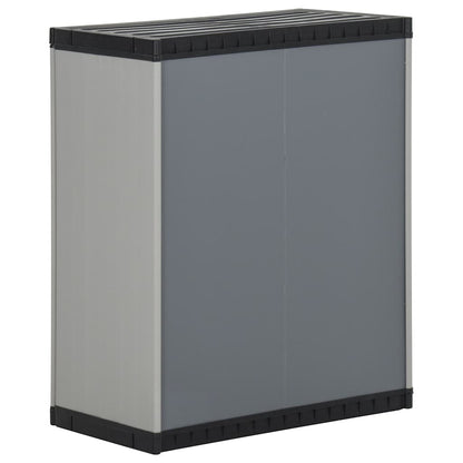340987 vidaXL Garden Waste Cabinet Grey and Black 68x40x85 cm PP
