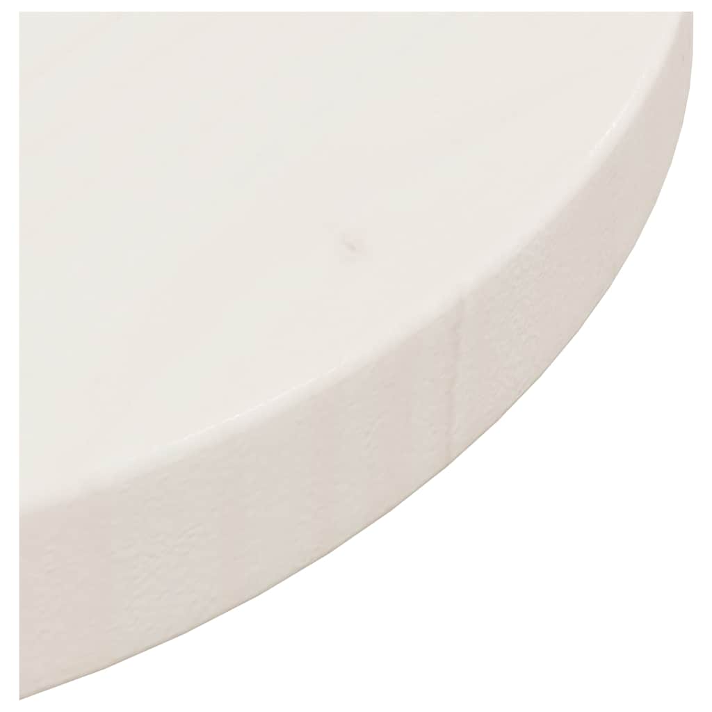 Table Top White Ø30x2.5 cm Solid Wood Pine