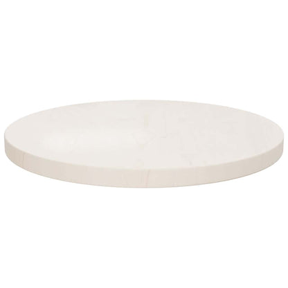 Table Top White Ø40x2.5 cm Solid Wood Pine