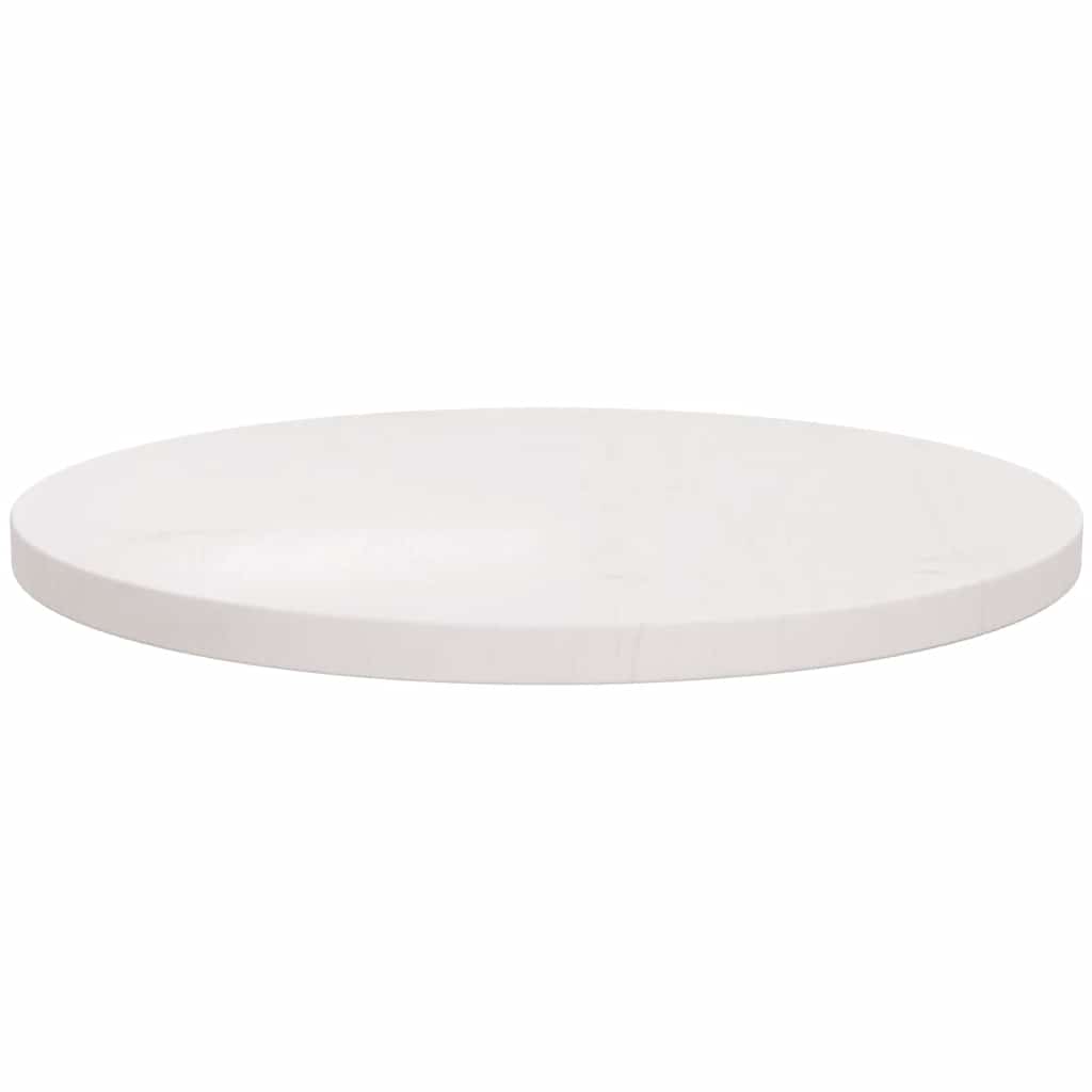 Table Top White Ø60x2.5 cm Solid Wood Pine