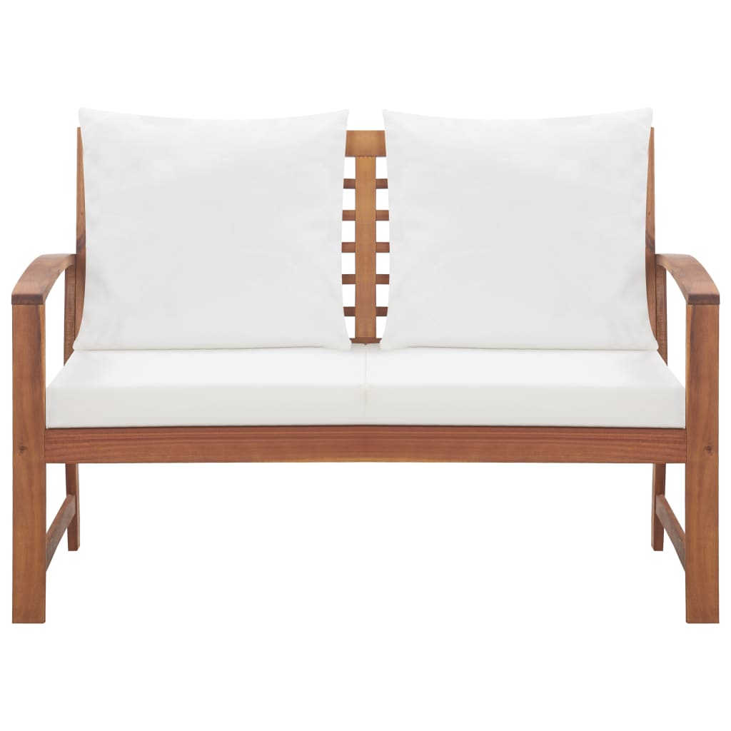 4 Piece Garden Lounge Set with Cushions Solid Wood Acacia