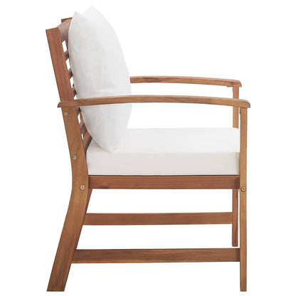4 Piece Garden Lounge Set with Cushions Solid Wood Acacia