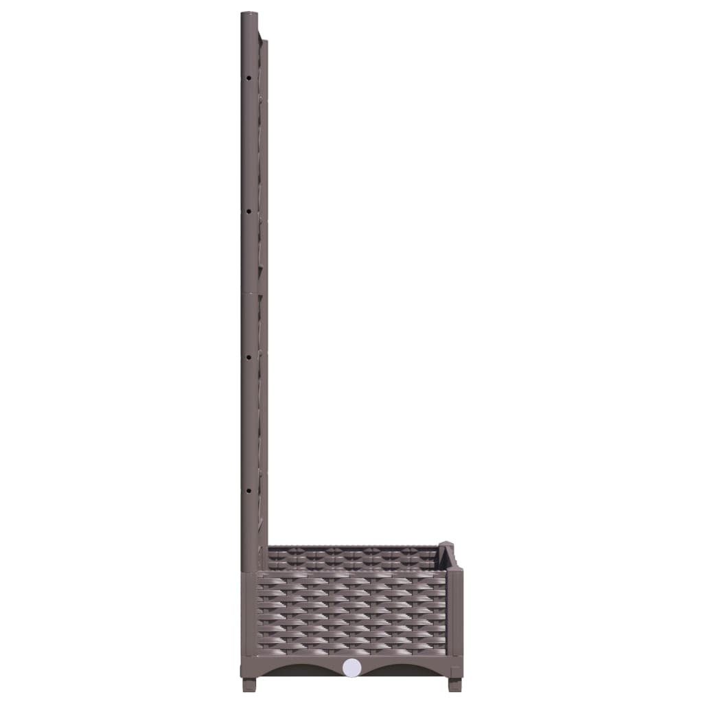 Garden Planter with Trellis Brown 40x40x121.5 cm PP