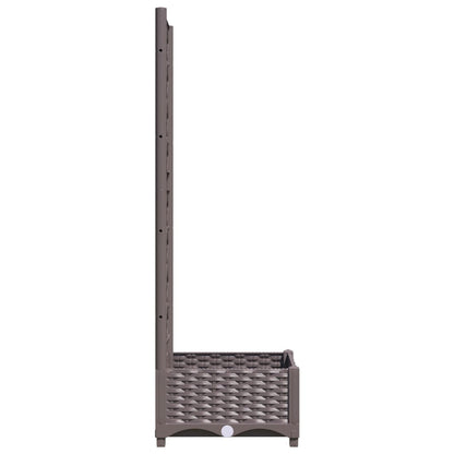 Garden Planter with Trellis Brown 40x40x121.5 cm PP