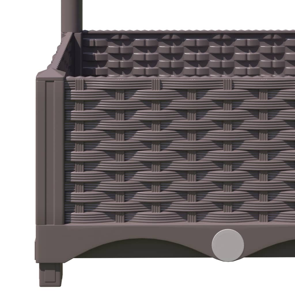 Garden Planter with Trellis Brown 40x40x121.5 cm PP