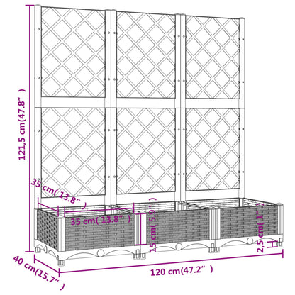Garden Planter | Brown | Polypropylene | Large | Rectangular | Minimalist