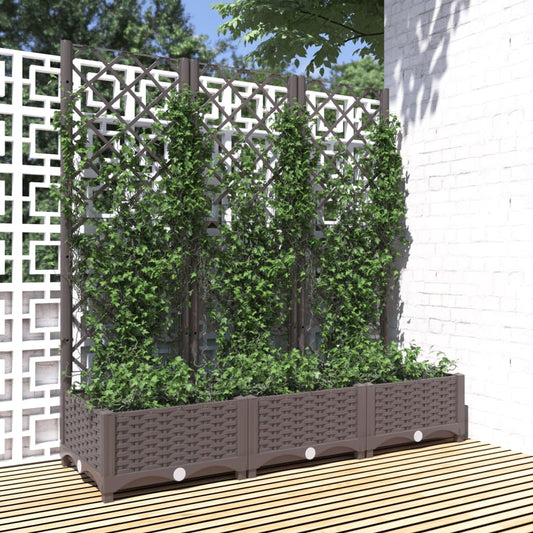 Garden Planter | Brown | Polypropylene | Large | Rectangular | Minimalist