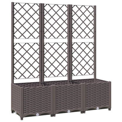 Garden Planter with Trellis Brown 120x40x136 cm PP