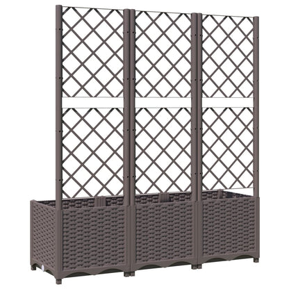 Garden Planter with Trellis Brown 120x40x136 cm PP