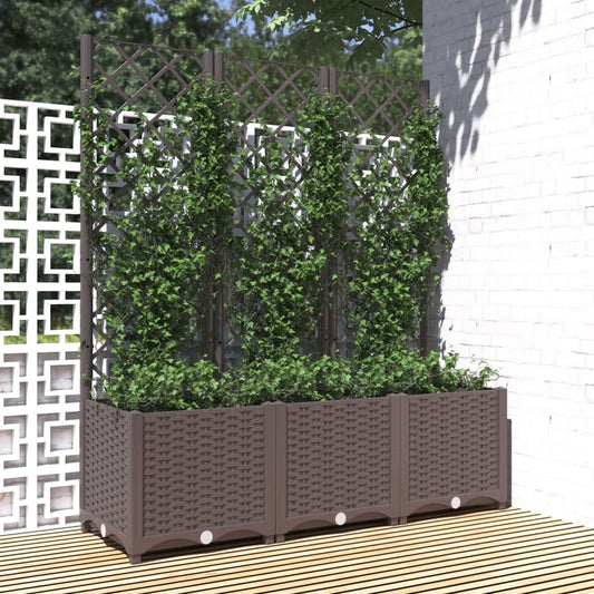 Garden Planter | Brown | Polypropylene | 120x40x136 cm | Planters