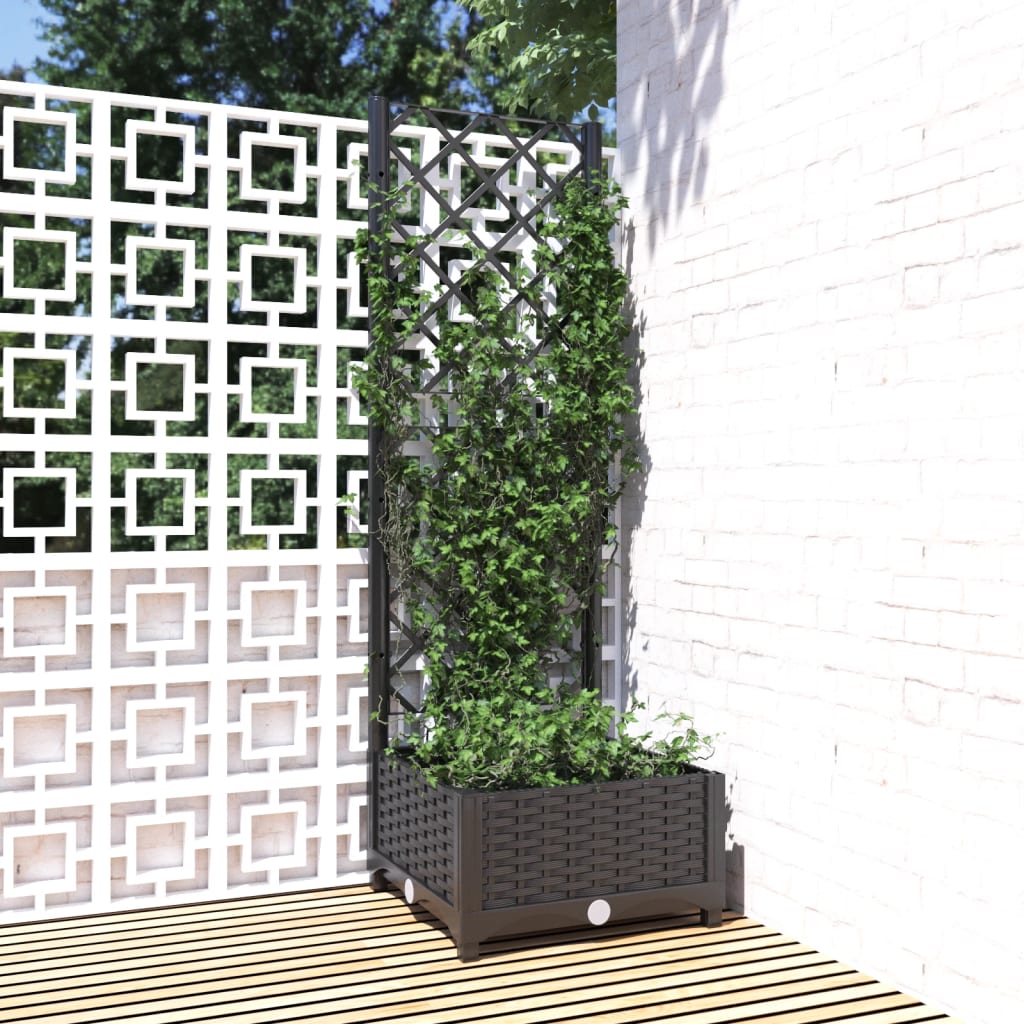 Garden Planter | Black | Polypropylene | 40x40x121.5 cm | Planters