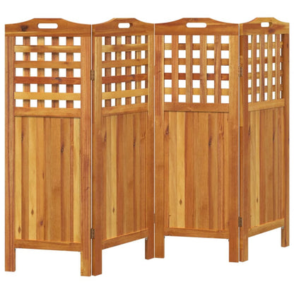 4-Panel Room Divider 162x2x115 cm Solid Wood Acacia