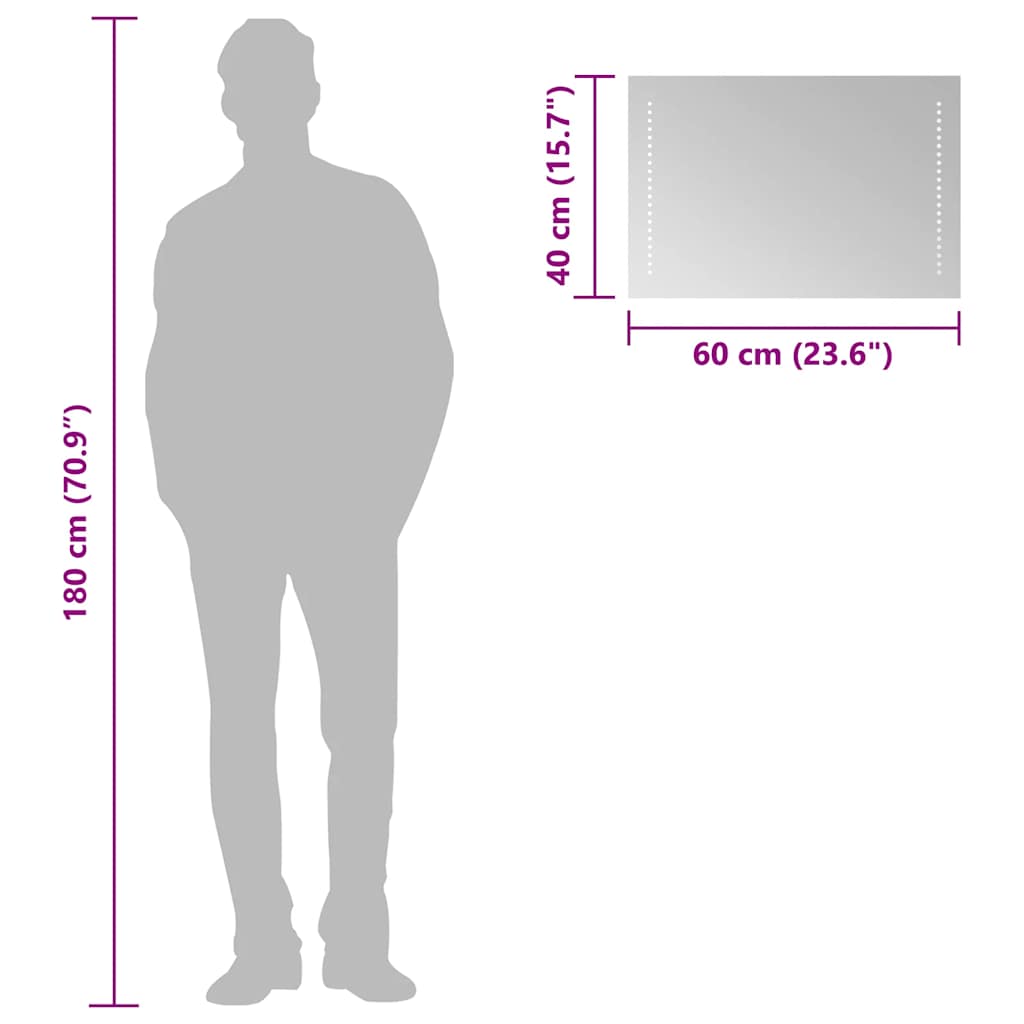 LED Bathroom Mirror 60x40 cm