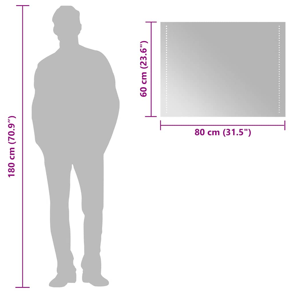 LED Bathroom Mirror 80x60 cm