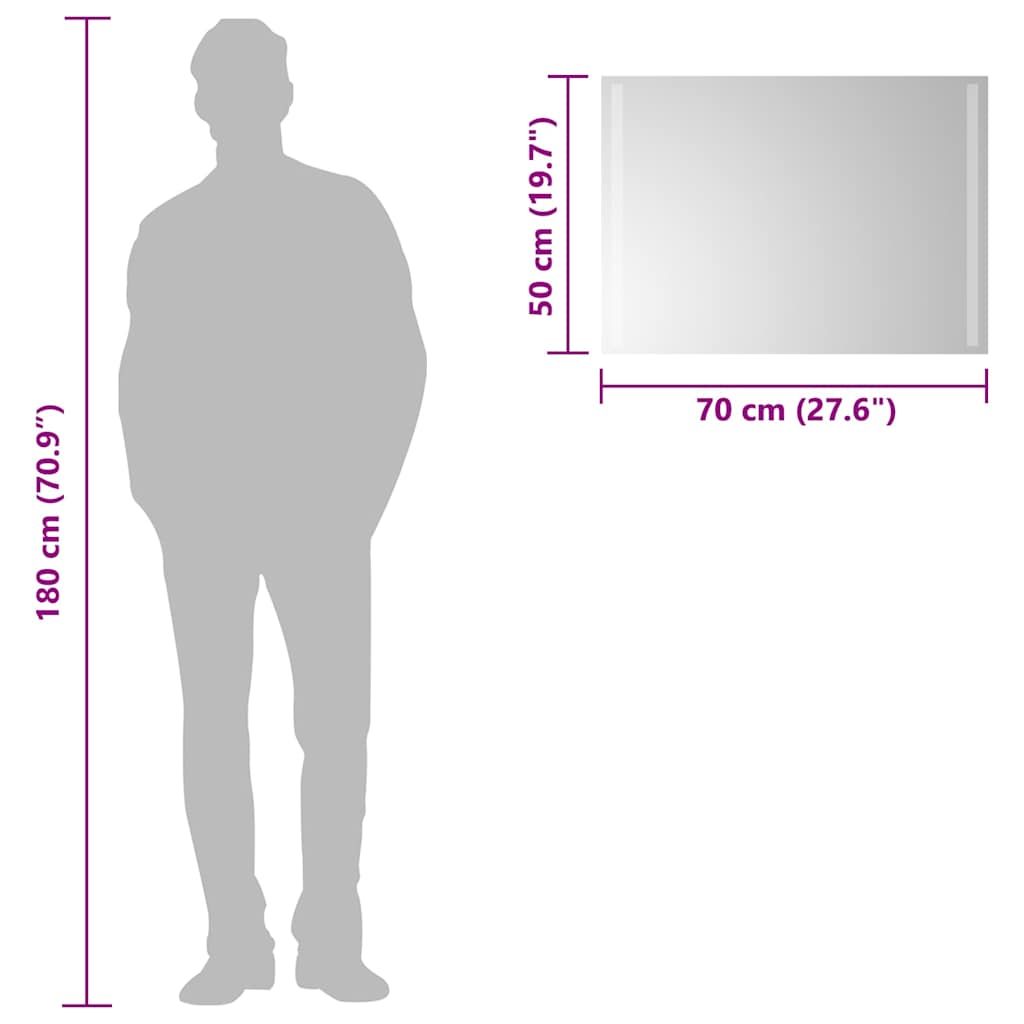 LED Bathroom Mirror 70x50 cm