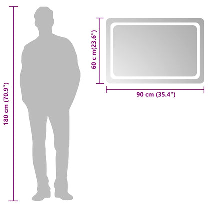 LED Bathroom Mirror 90x60 cm