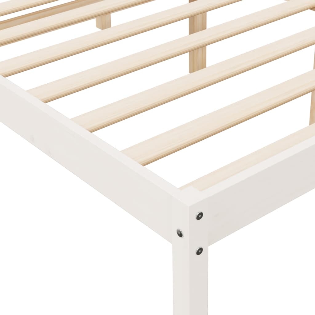 Senior Bed without Mattress White 90x200cm Solid Wood Pine