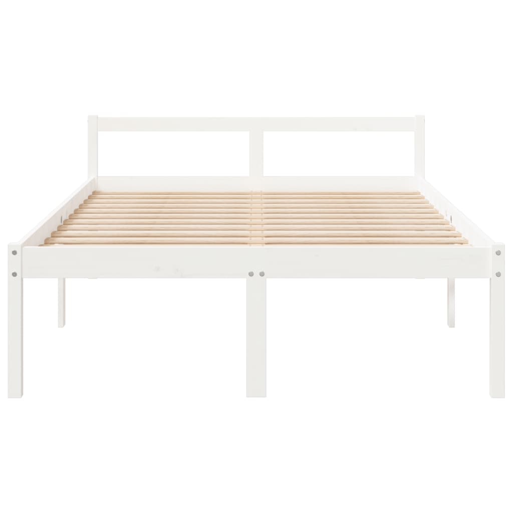 Bed Frame | White | Solid pine wood | 120x200 cm | Solid Wood Bed Frame