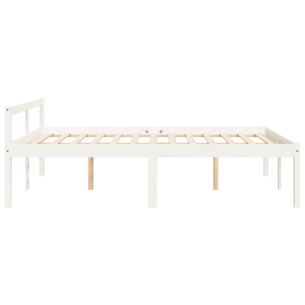Bed Frame | White | Solid pine wood | 120x200 cm | Solid Wood Bed Frame