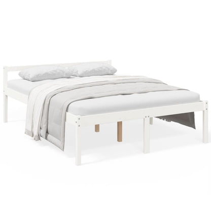 Bed Frame | White | Solid pine wood | King Size | Bed Frame | Rectangular