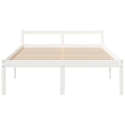 Bed Frame | White | Solid pine wood | King Size | Bed Frame | Rectangular