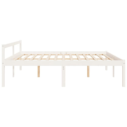 Bed Frame | White | Solid pine wood, Plywood | Super King | Bed Frame