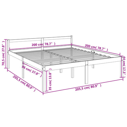 Senior Bed without Mattress 200x200cm Solid Wood Pine