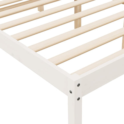 Senior Bed without Mattress White 200x200cm Solid Wood Pine