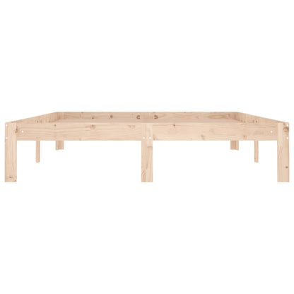 Bed Frame | Natural | Solid Pine Wood | 140x190 cm | Durable | Bed Frame