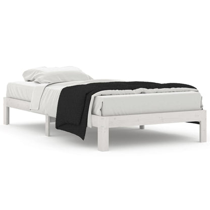 Bed Frame | White | Solid pine wood | Single | Durable | Bed Frame